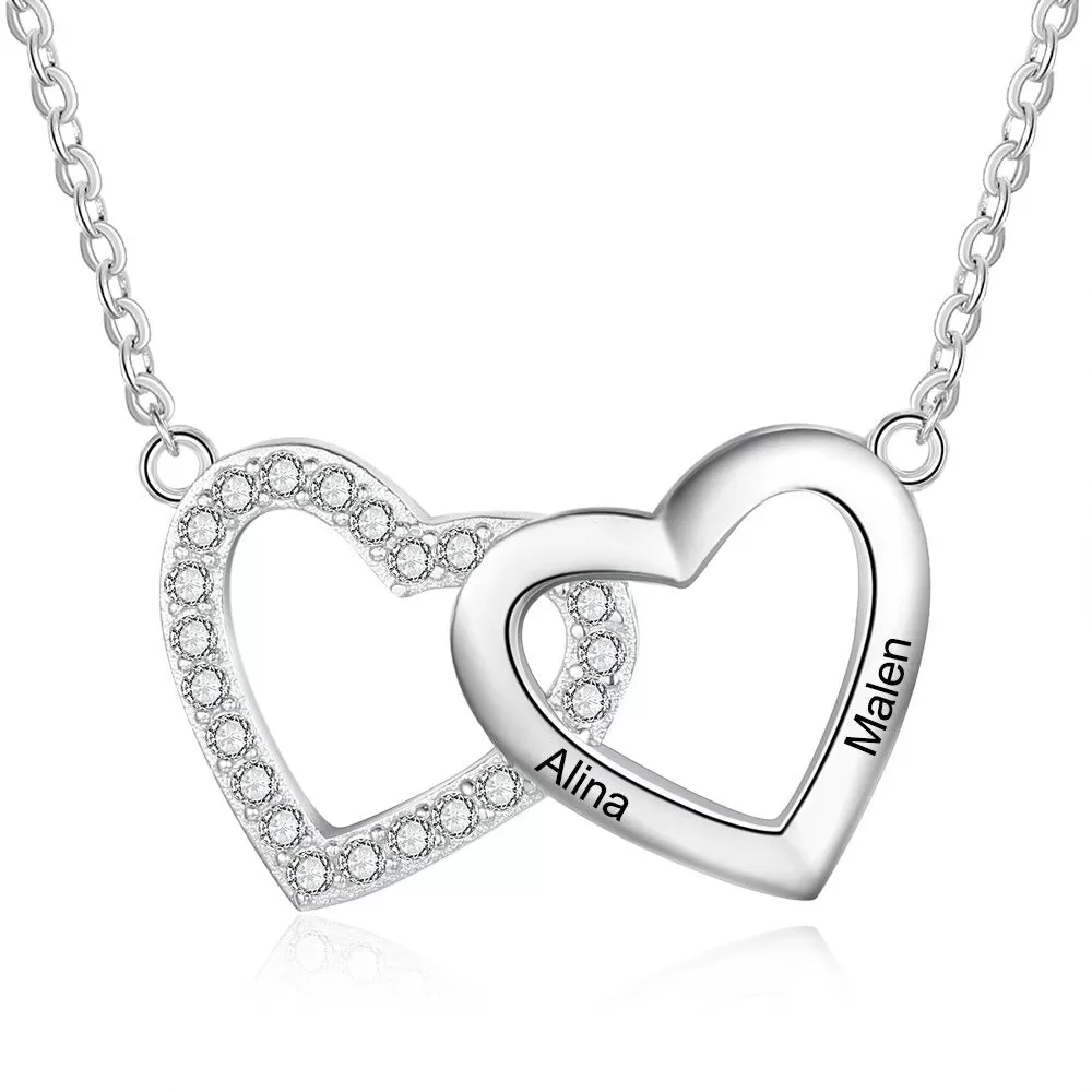 Personalized Engraved Name Heart-Shaped Necklace