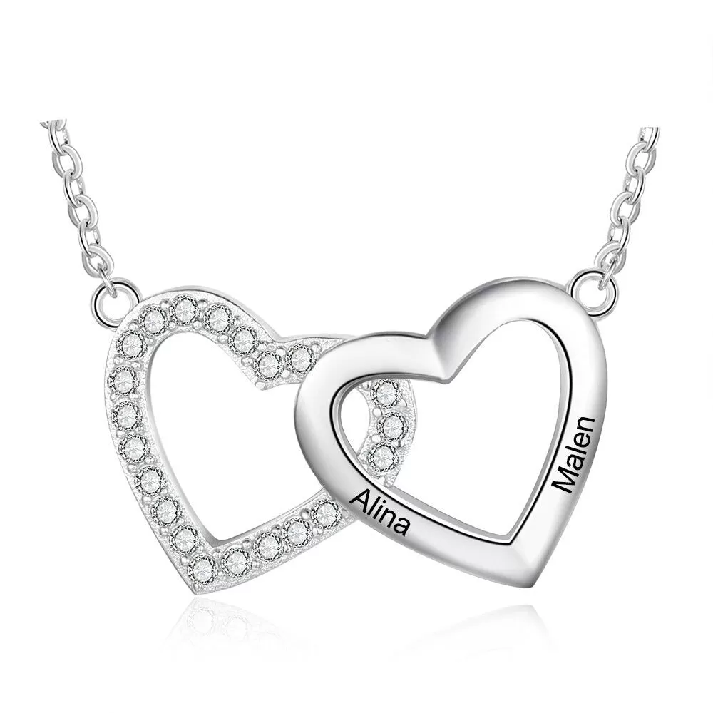 Personalized Engraved Name Heart-Shaped Necklace