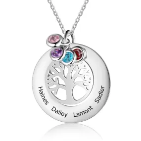 Personalized Tree Of Life Pendant Necklace