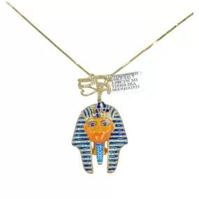 Pharaoh Enamel and Diamond Pendant