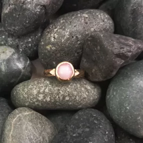 Pink Opal Maxi Hammered Ring