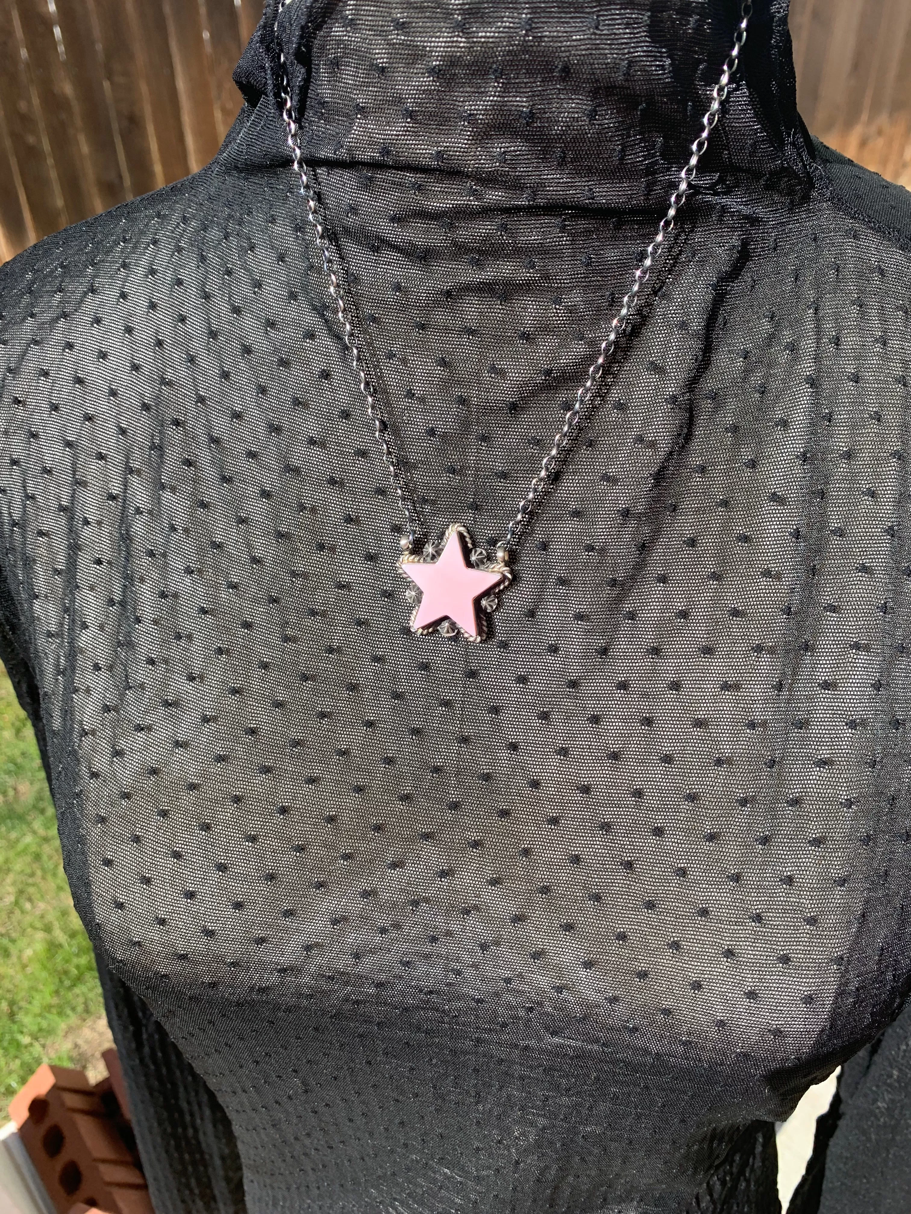 Pink "Cotton Candy" Star Necklace- 14