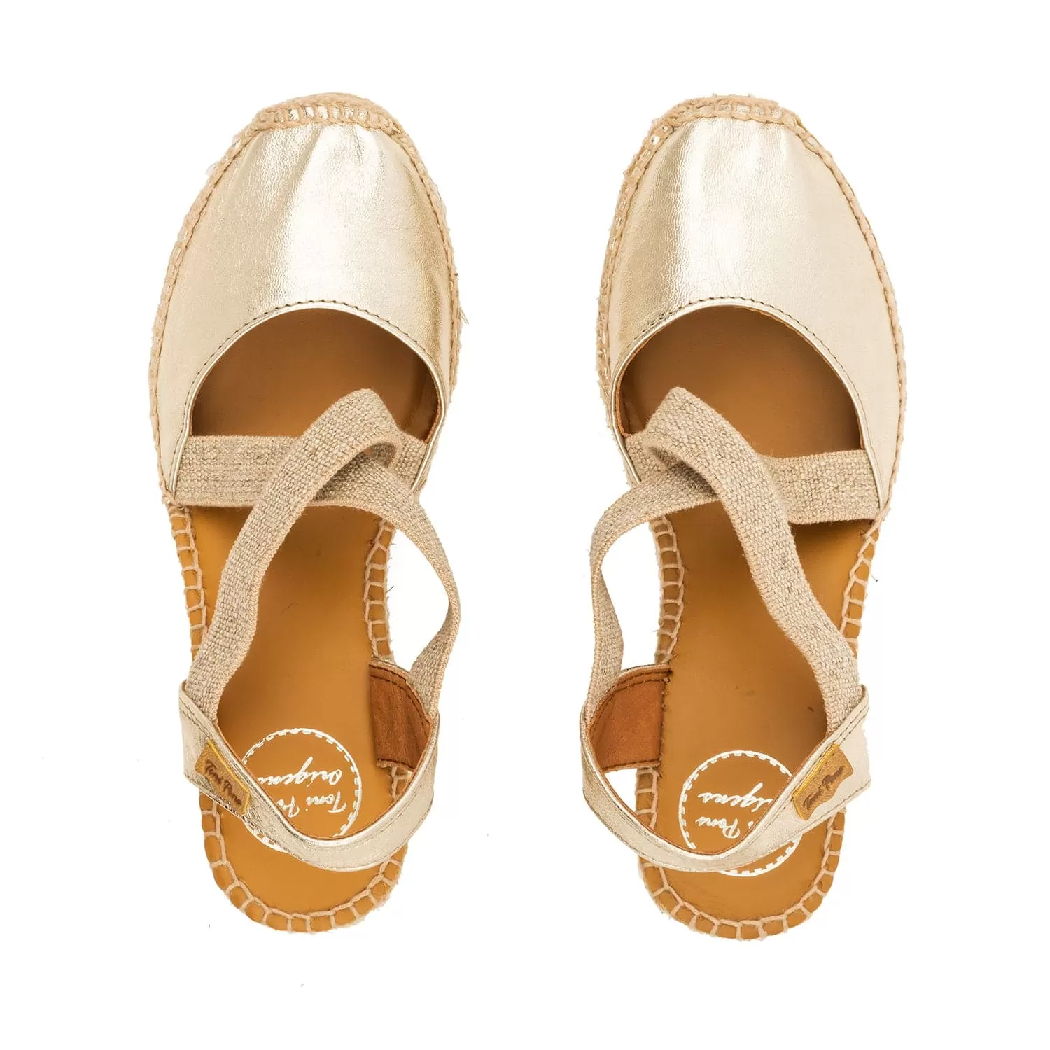 Plain Leather Wedge Espadrille for Women - Saba-P