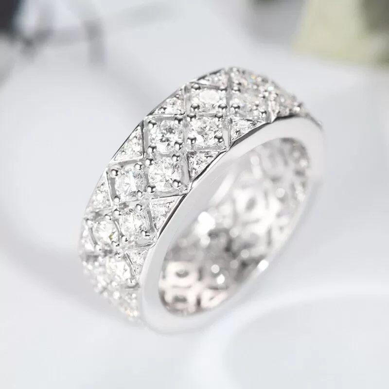 Prismatic Square Diamond Ring