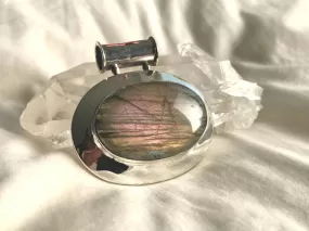 Rare Purple Labradorite Gaia Pendant - Oval