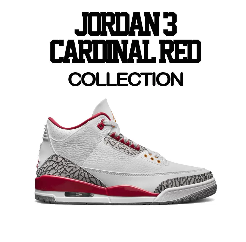 Retro 3 Cardinal Red Shirt - ST Drip - White