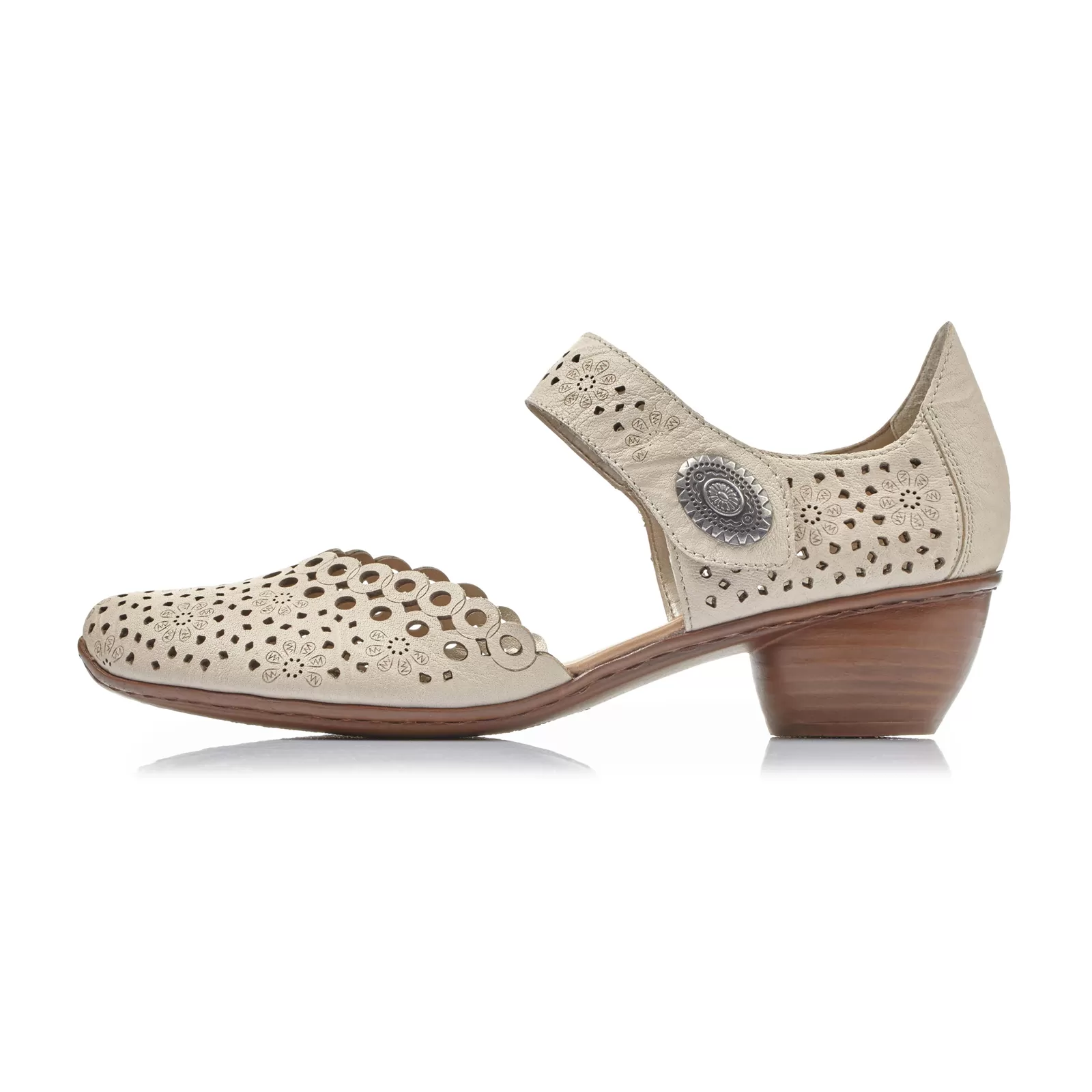 Rieker 43753-60 Mirjam Heeled Sandal (Women) - Cream