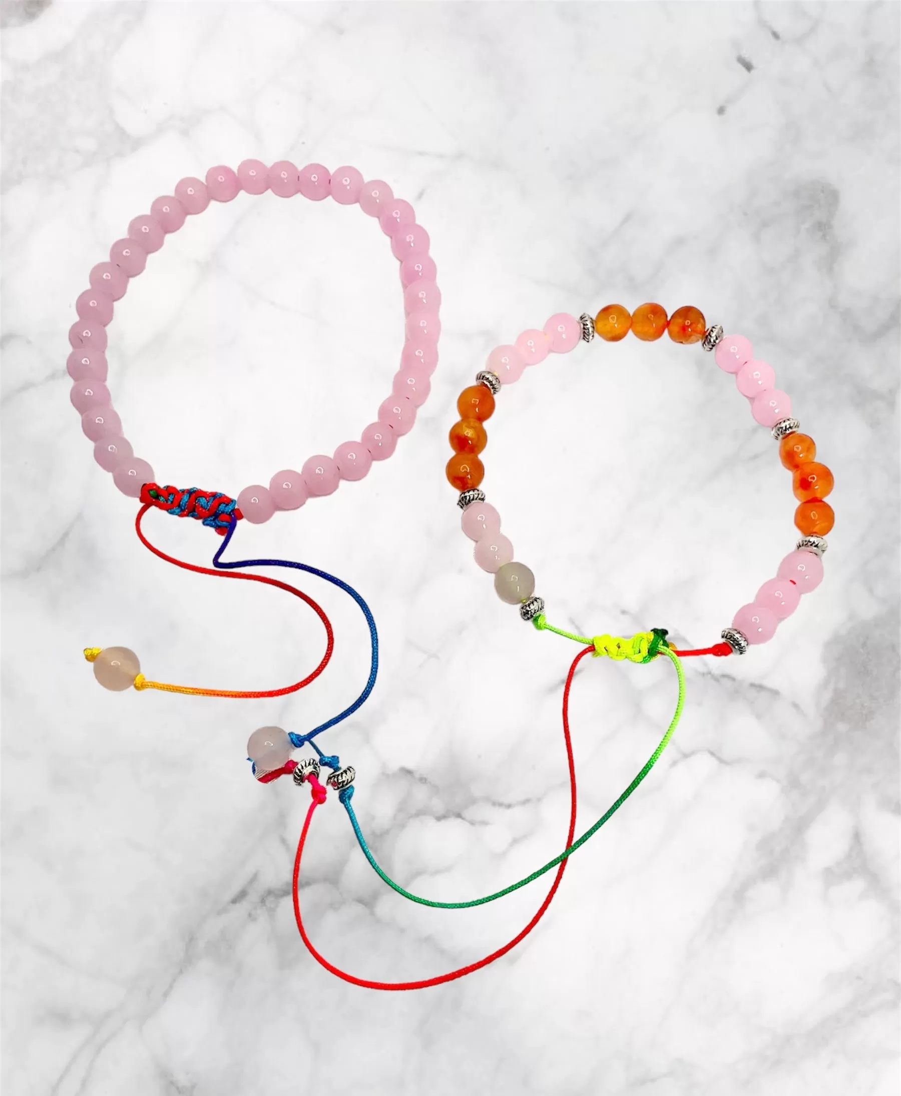 Rose Quartz & Carnelian Bracelets