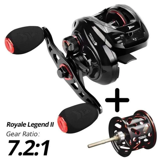 Royale Legend II & GT Baitcasting Reel 7.2:1 5.4:1 Gear Ratio Reel  Freshwater Aluminum Spool 8 KG Drag Fishing Coil