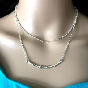 Silver Branch Layered Necklace