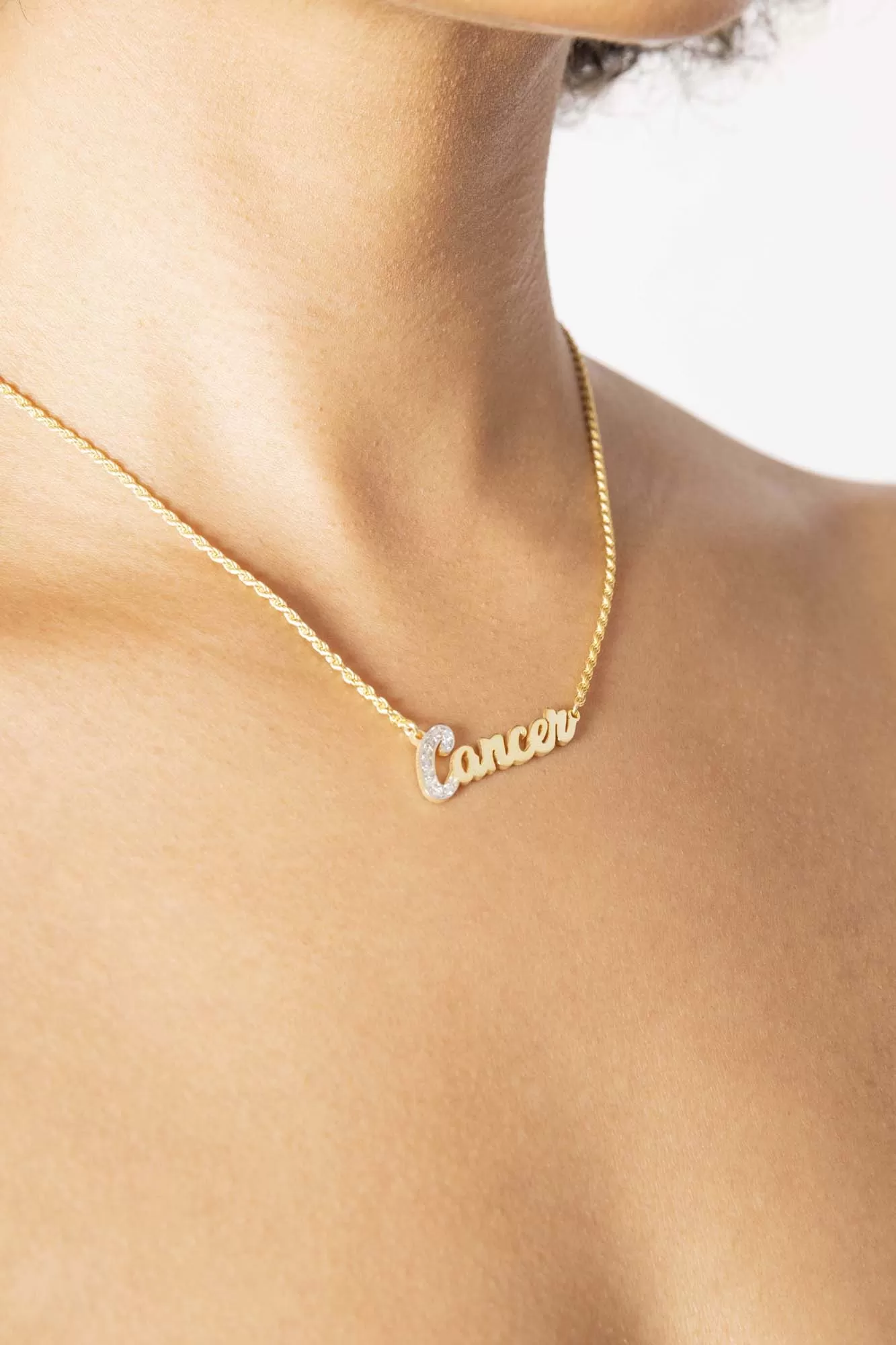 Simone I. Smith Zodiac Nameplate Necklaces - Cancer