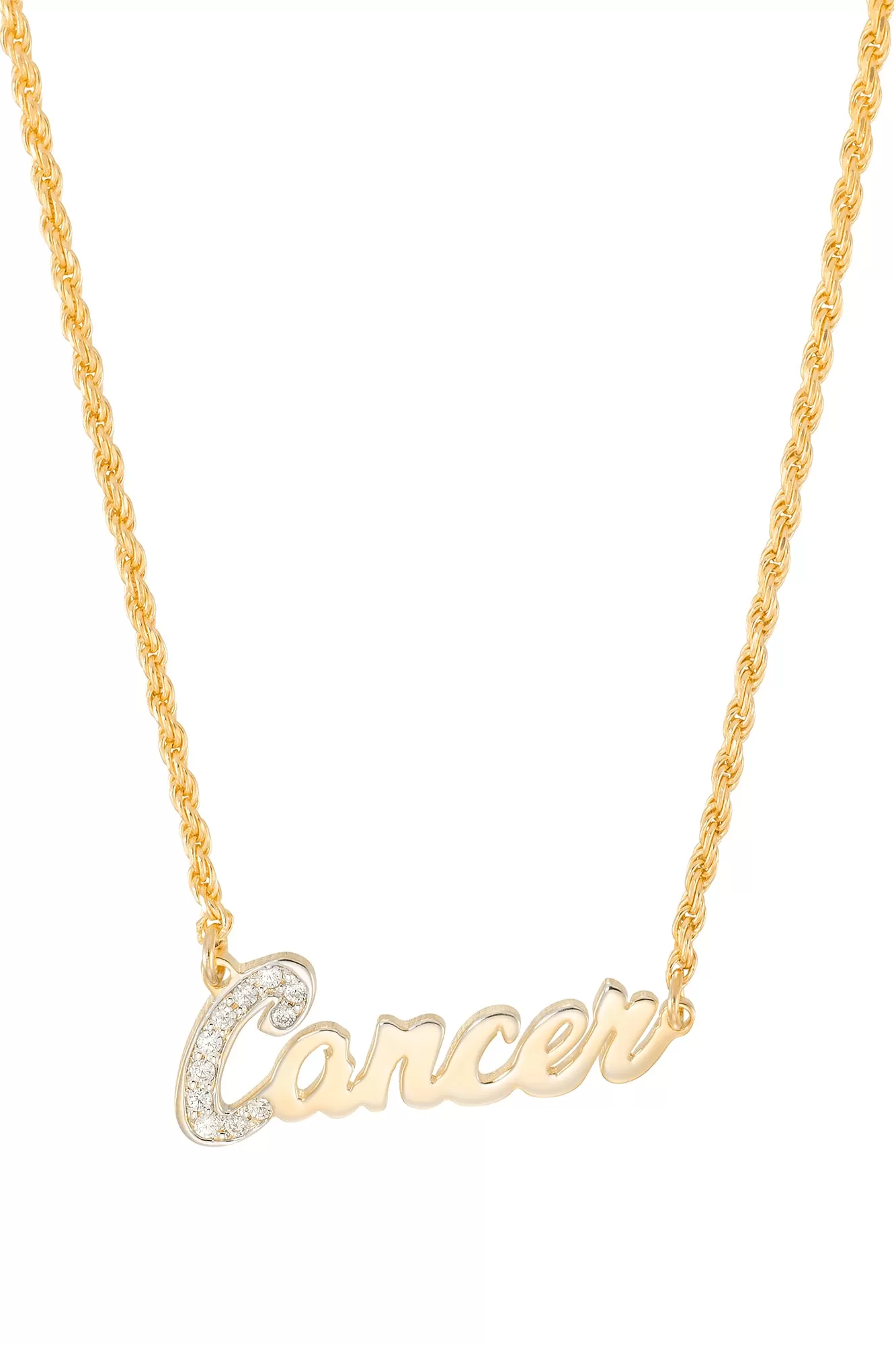 Simone I. Smith Zodiac Nameplate Necklaces - Cancer