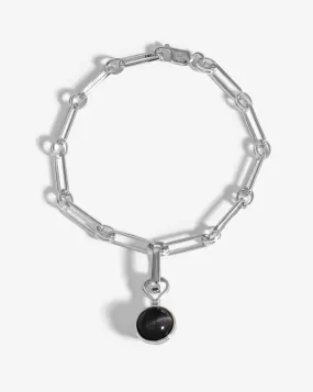 Small Sphere Bracelet | Silver Plated/Black Onyx