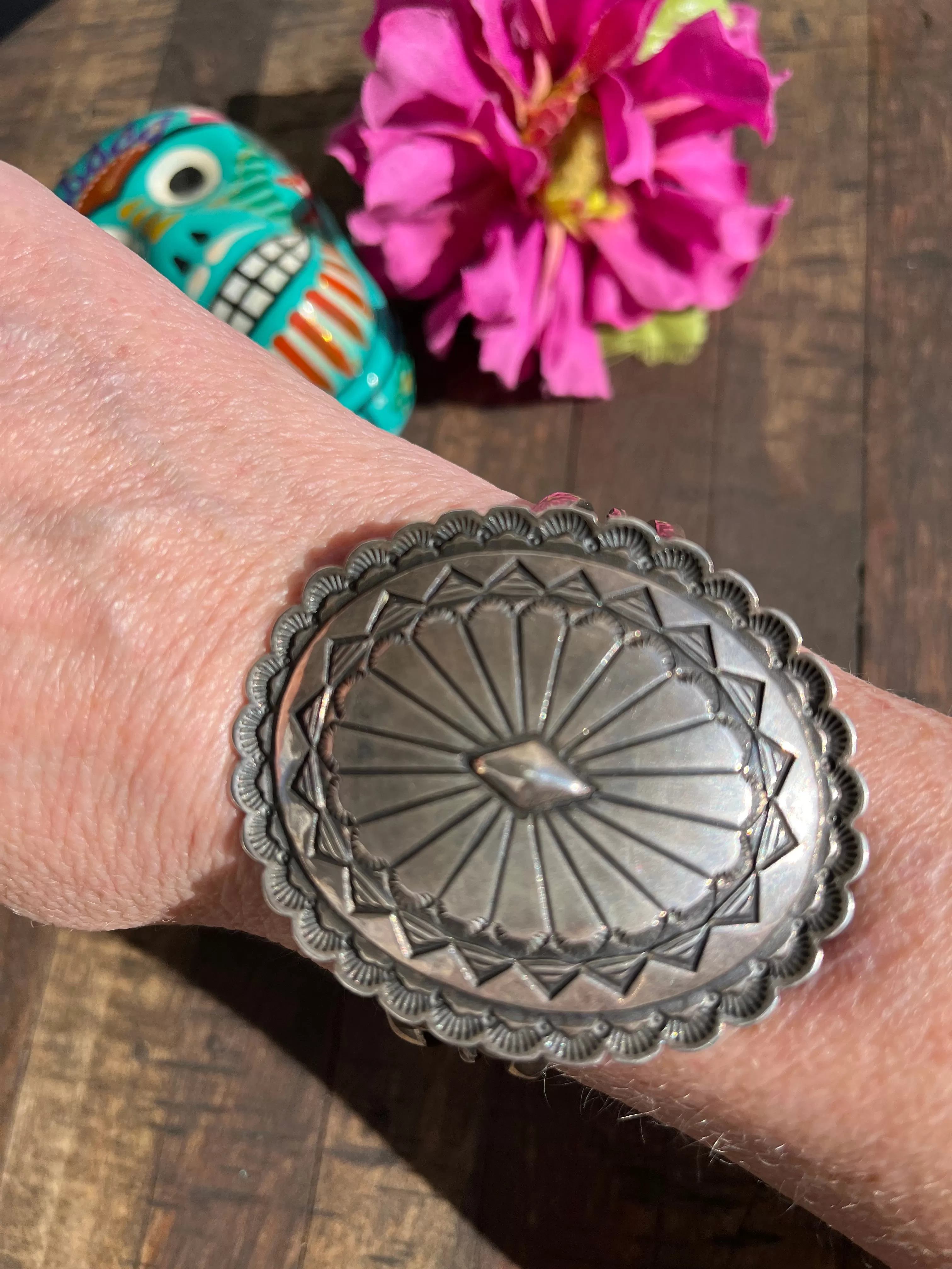 Sterling Concho Cuff