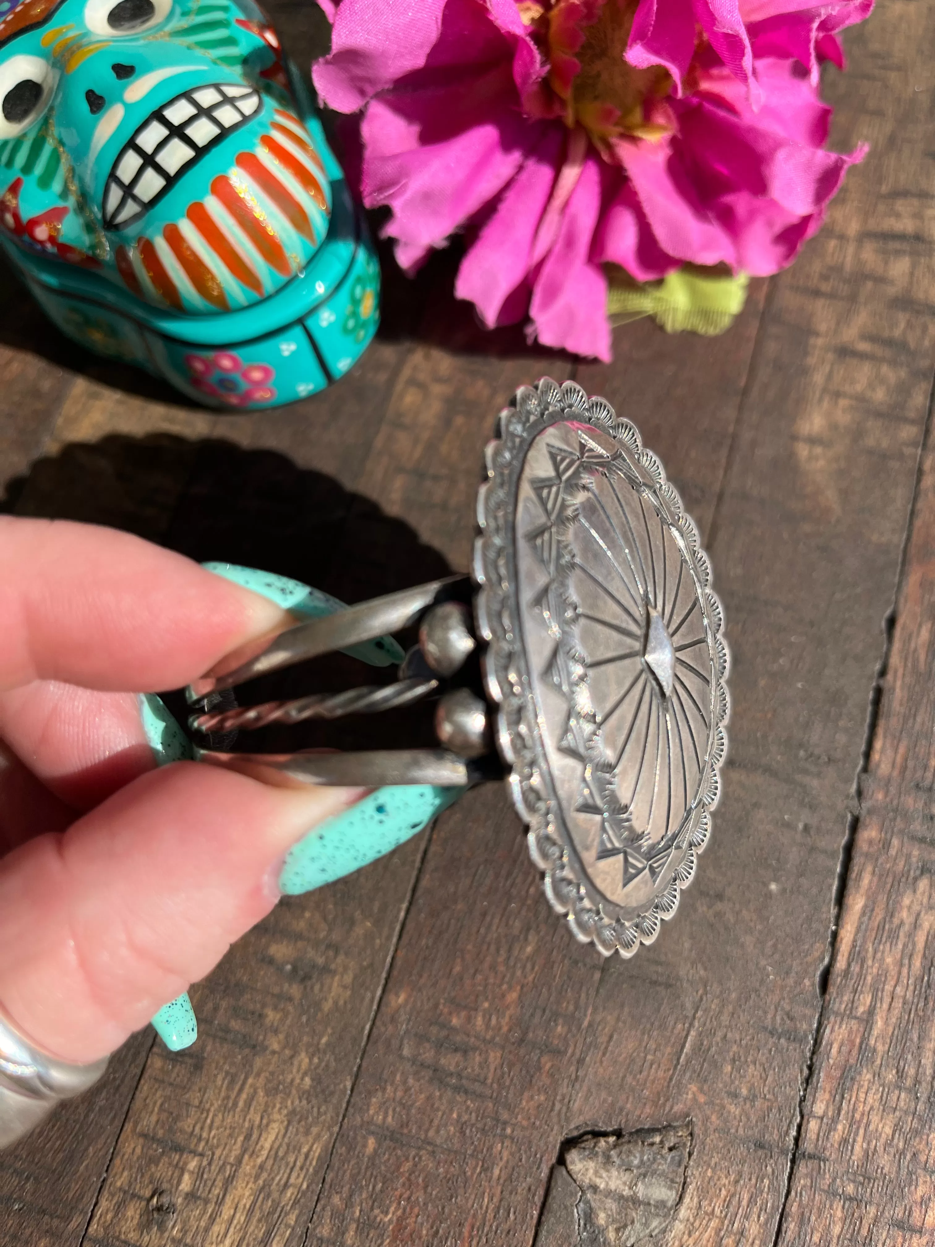 Sterling Concho Cuff