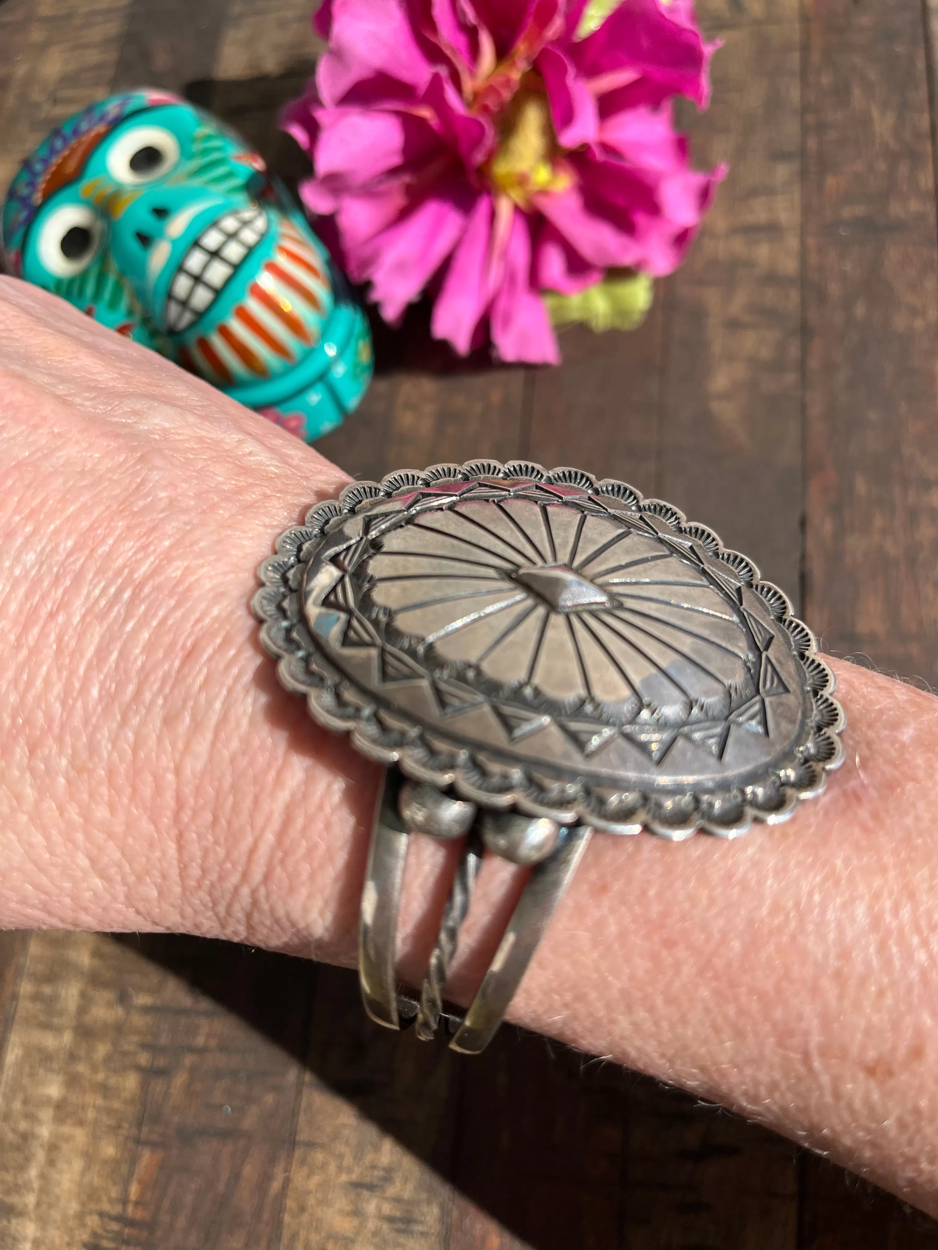 Sterling Concho Cuff