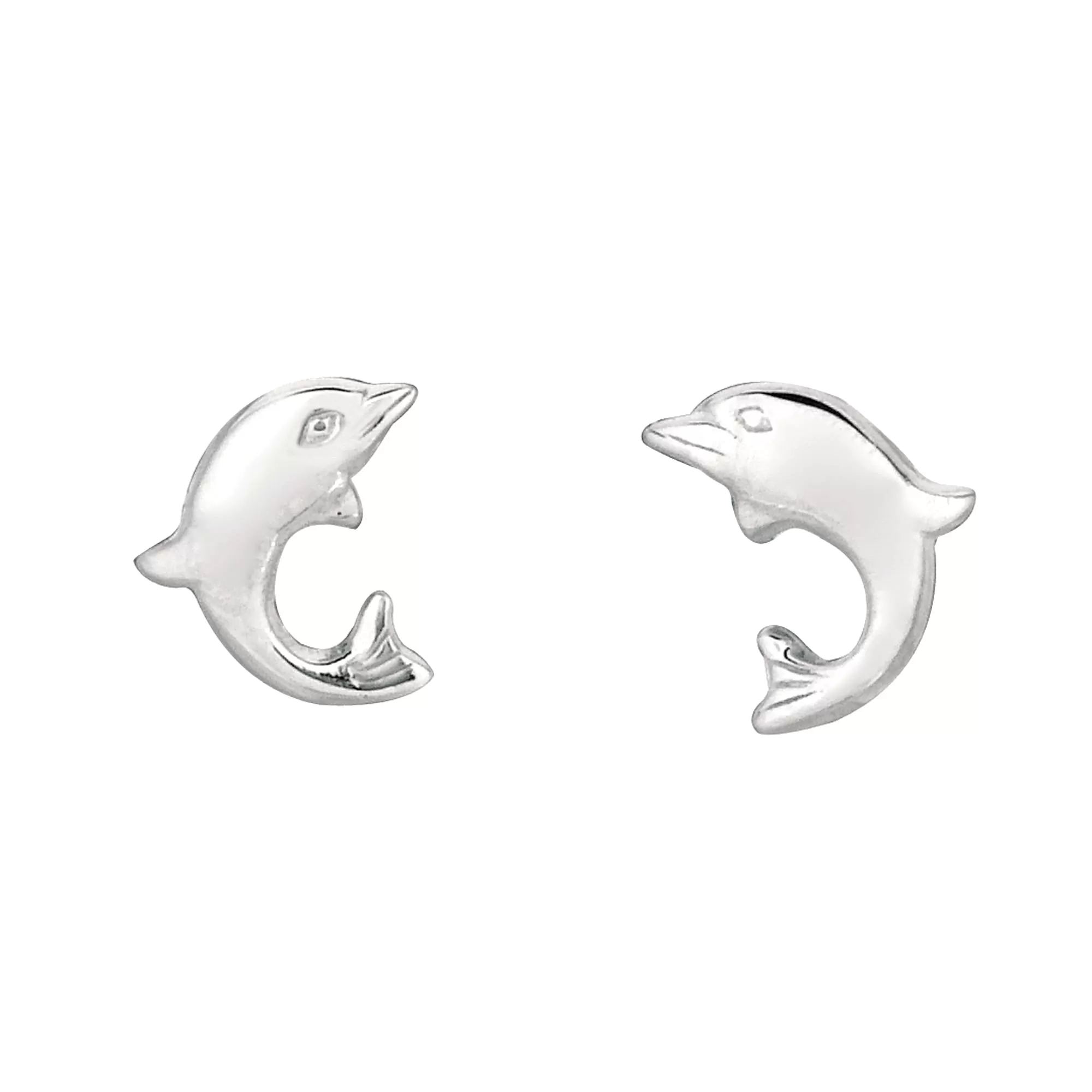 Sterling Silver Dolphin Stud Earrings