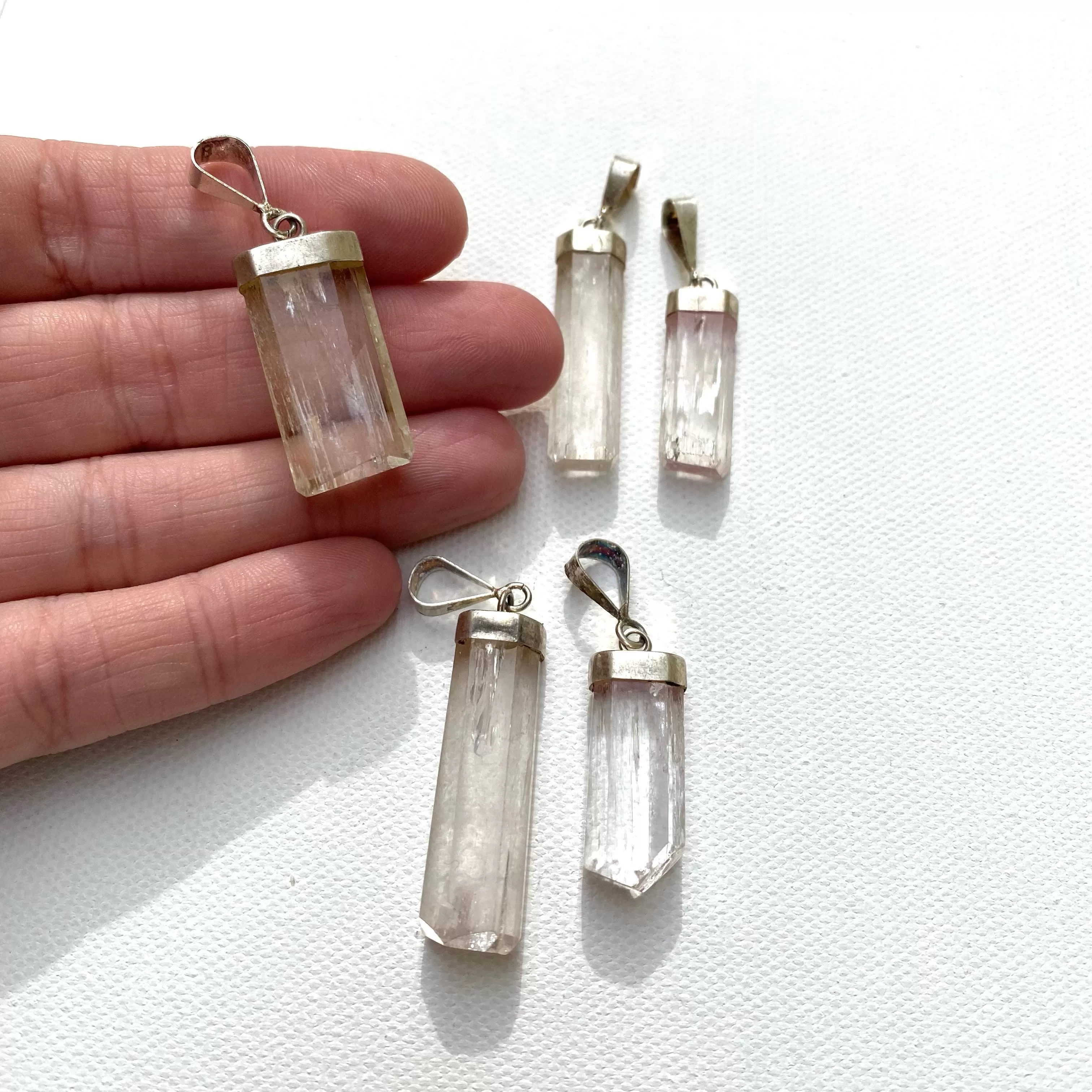 Sterling Silver Selenite Pendant