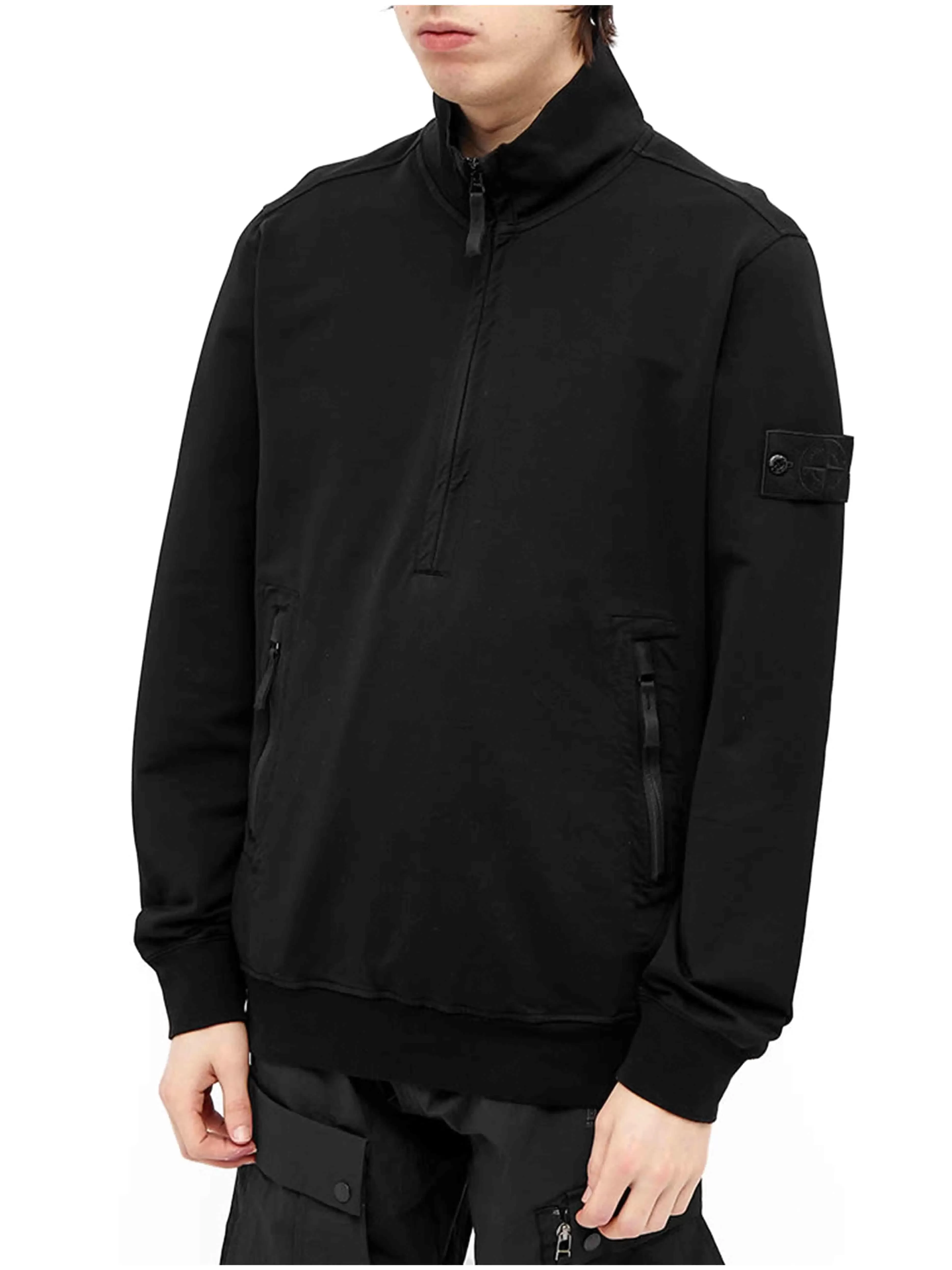 Stone Island Ghost Half Zip Sweat Black