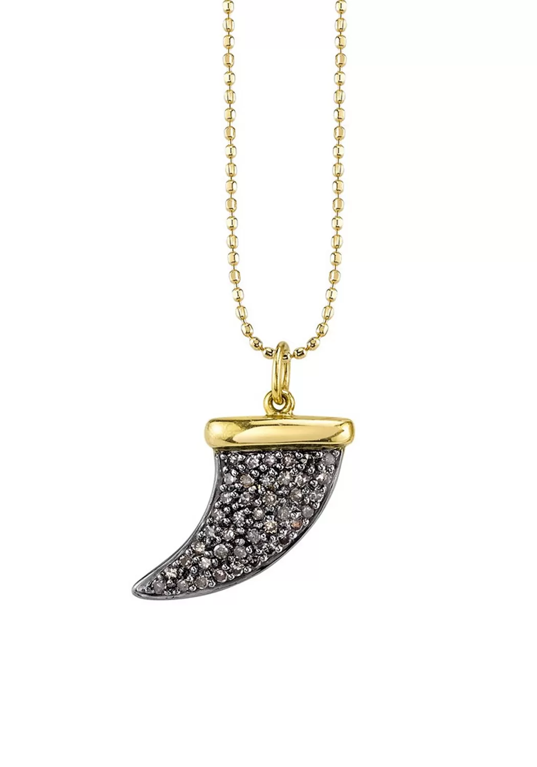 Sydney Evan 14KYG Champagne Diamond Horn Pendant Necklace