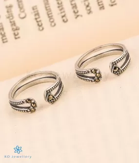 The Alluring Silver Marcasite Toe-Rings