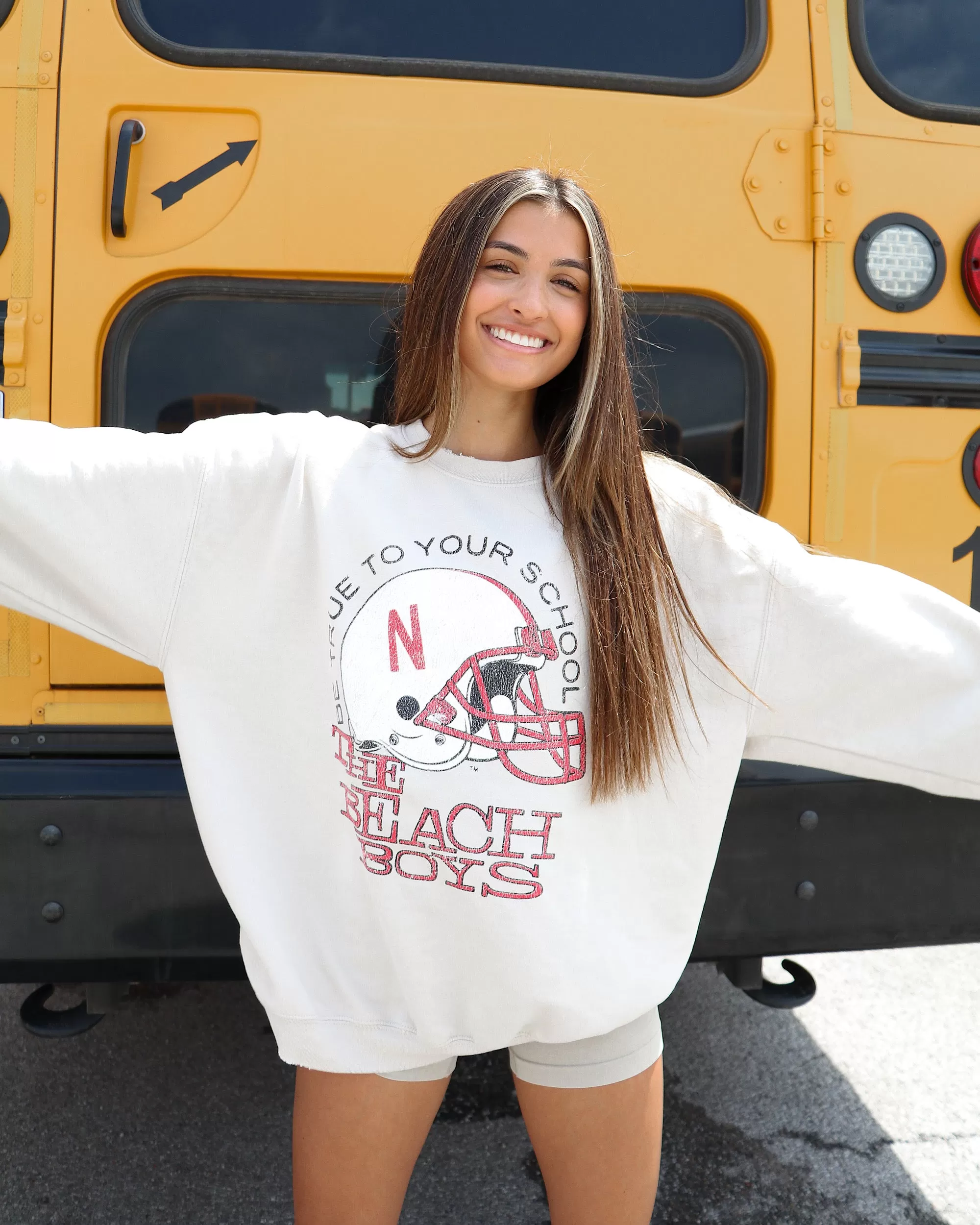 The Beach Boys Nebraska True To Your School Sand Thrifted Sweatshirt