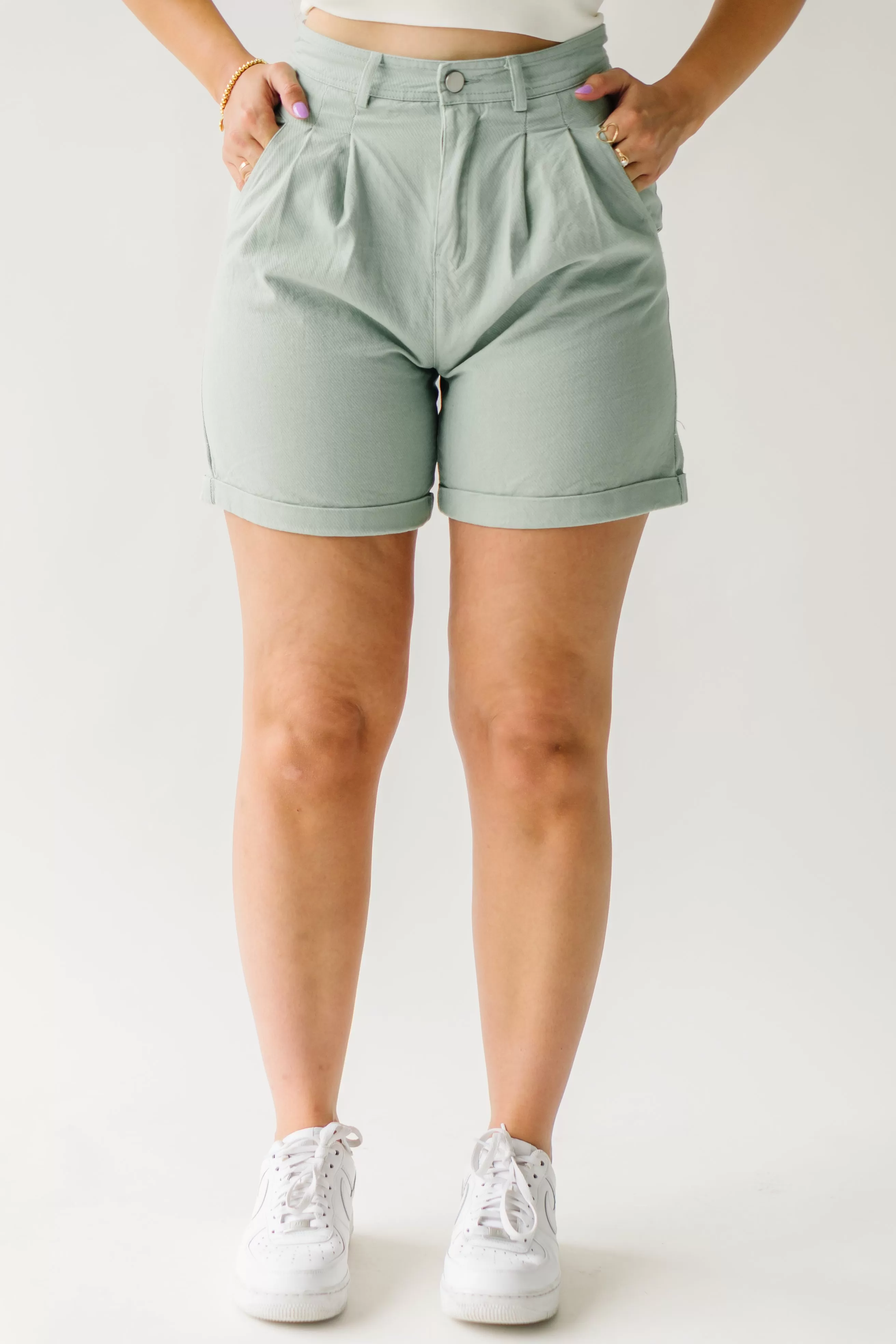 The Dory Button-Up Shorts in Sage