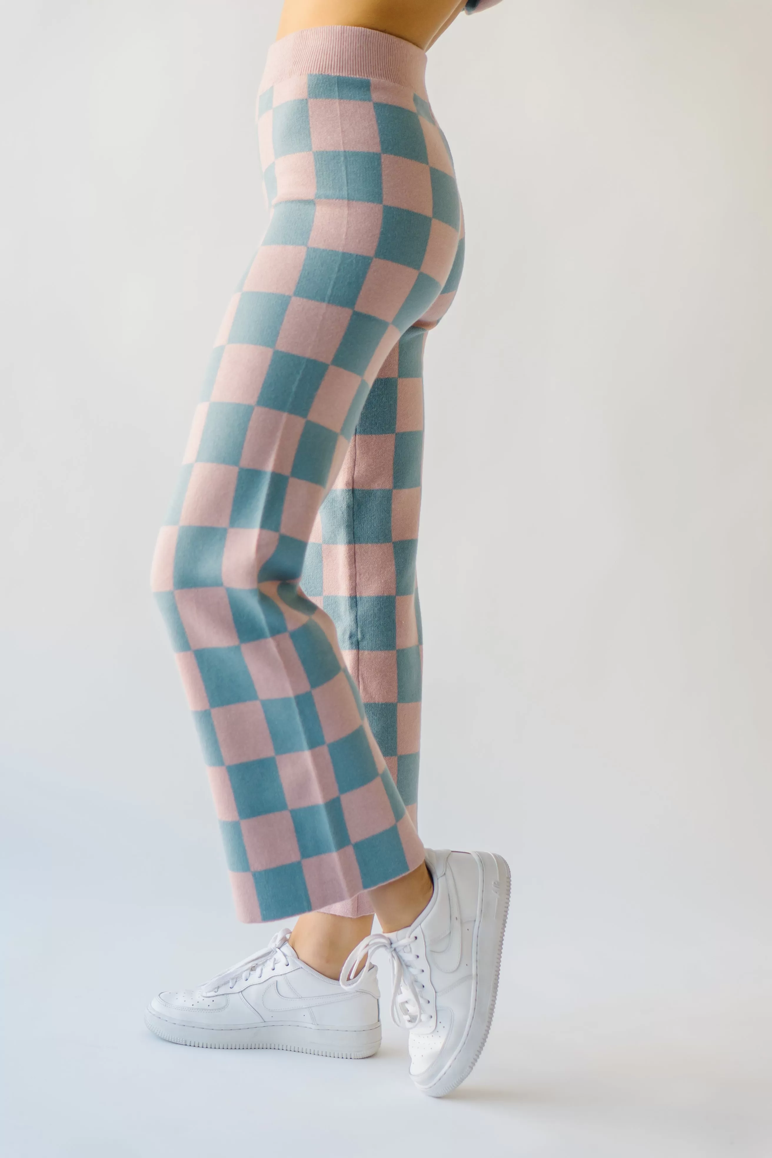 The Granger Checkered Pant in Mauve   Blue