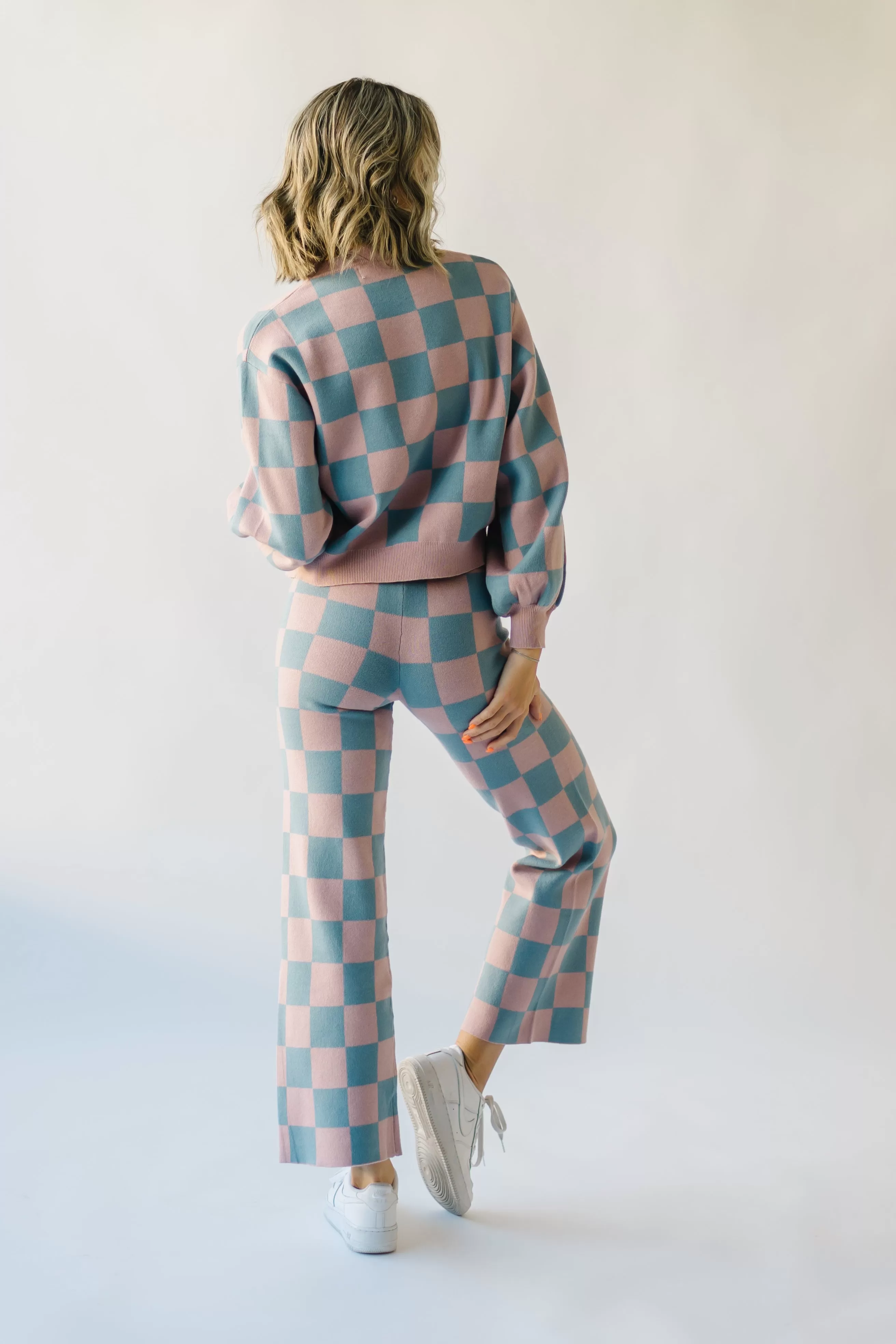 The Granger Checkered Pant in Mauve   Blue