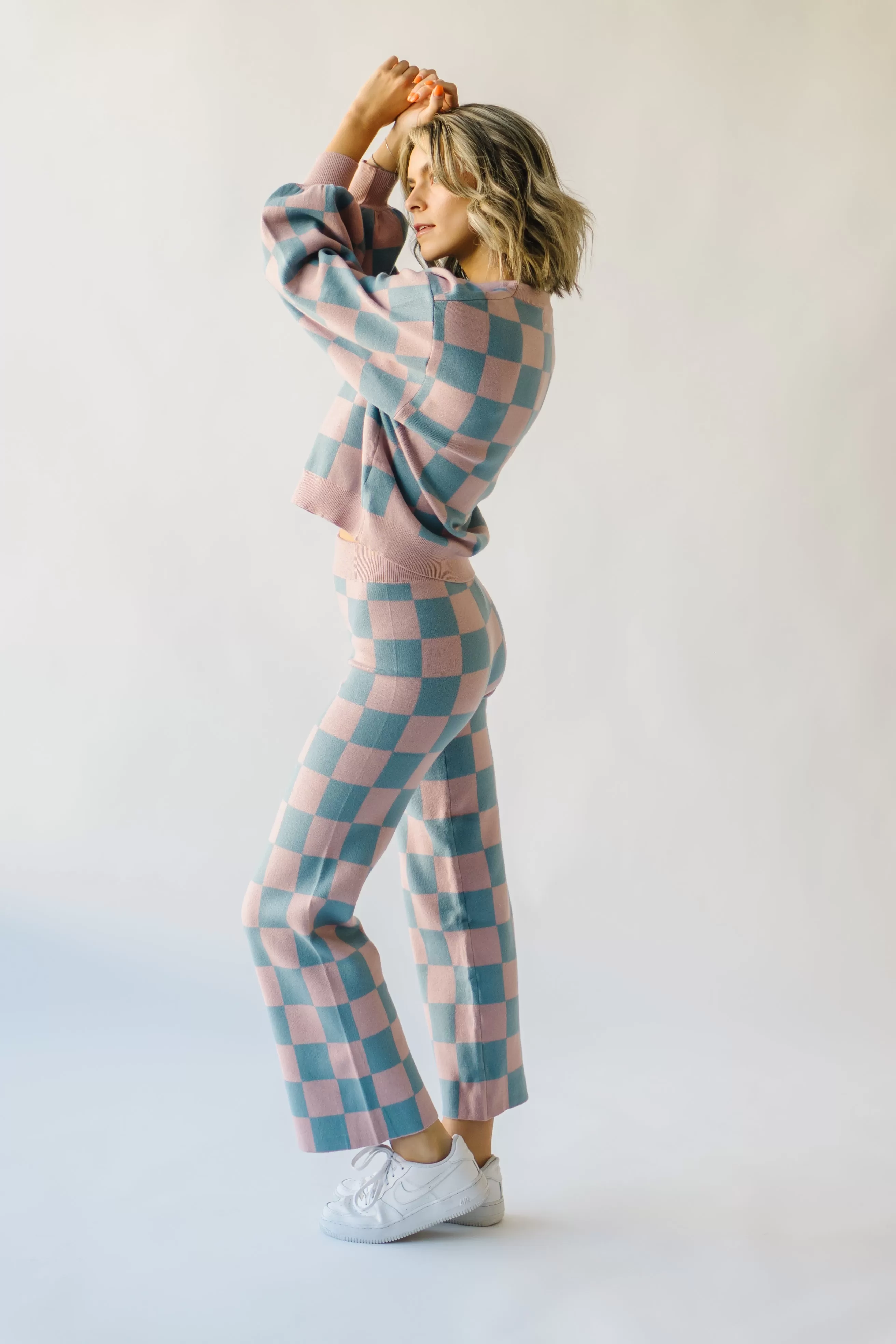 The Granger Checkered Pant in Mauve   Blue