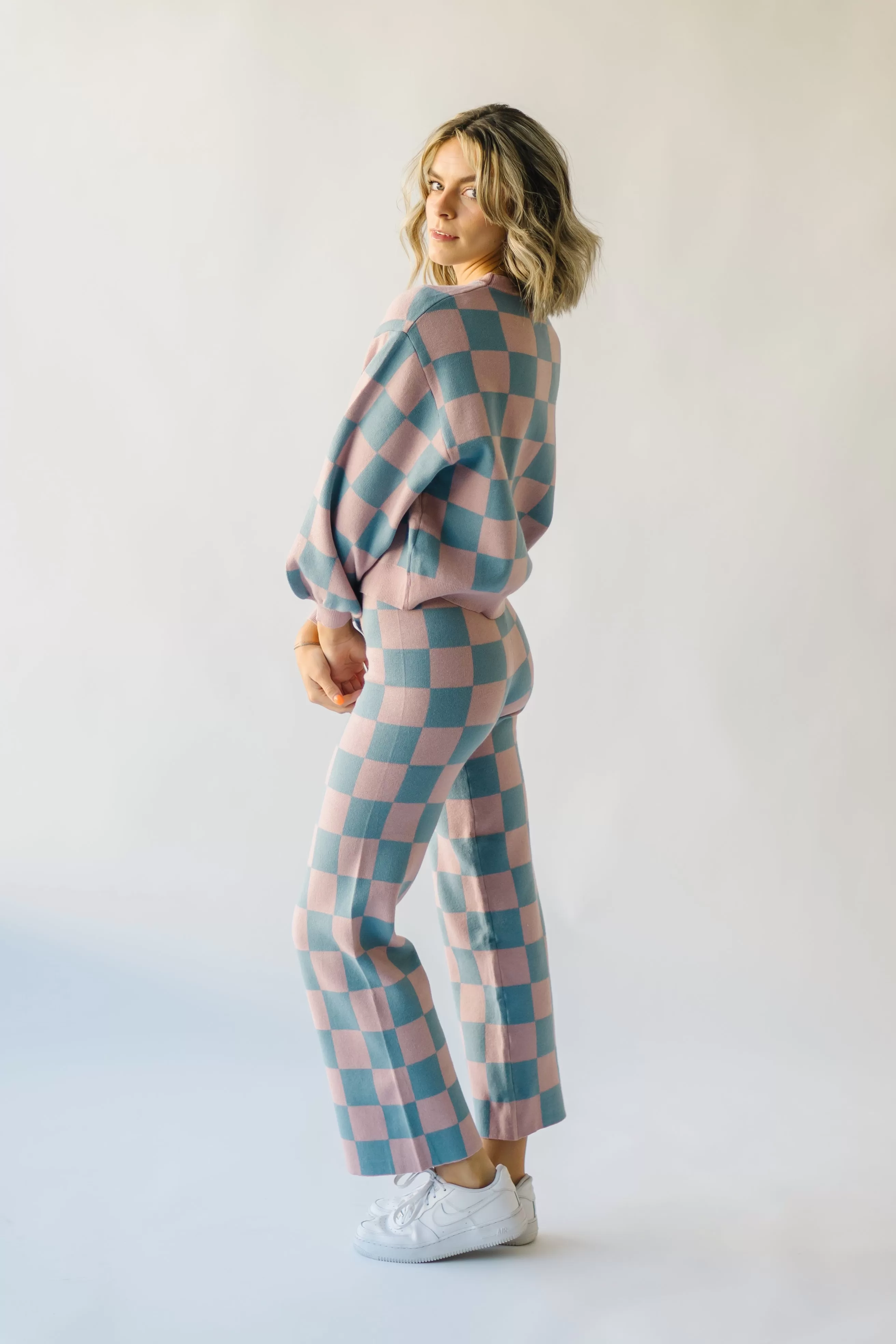 The Granger Checkered Pant in Mauve   Blue