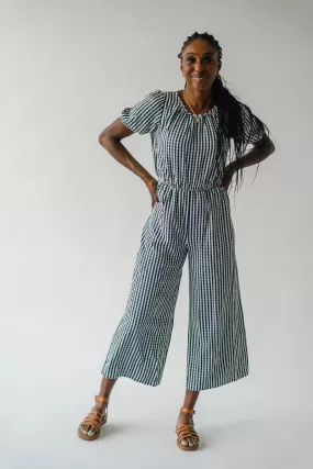 The Stuart Gingham Jumpsuit in Navy