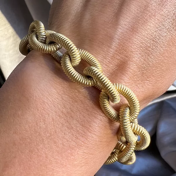 Vintage Ridged Link Bracelet