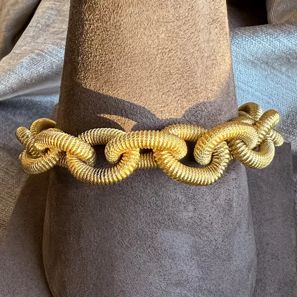 Vintage Ridged Link Bracelet