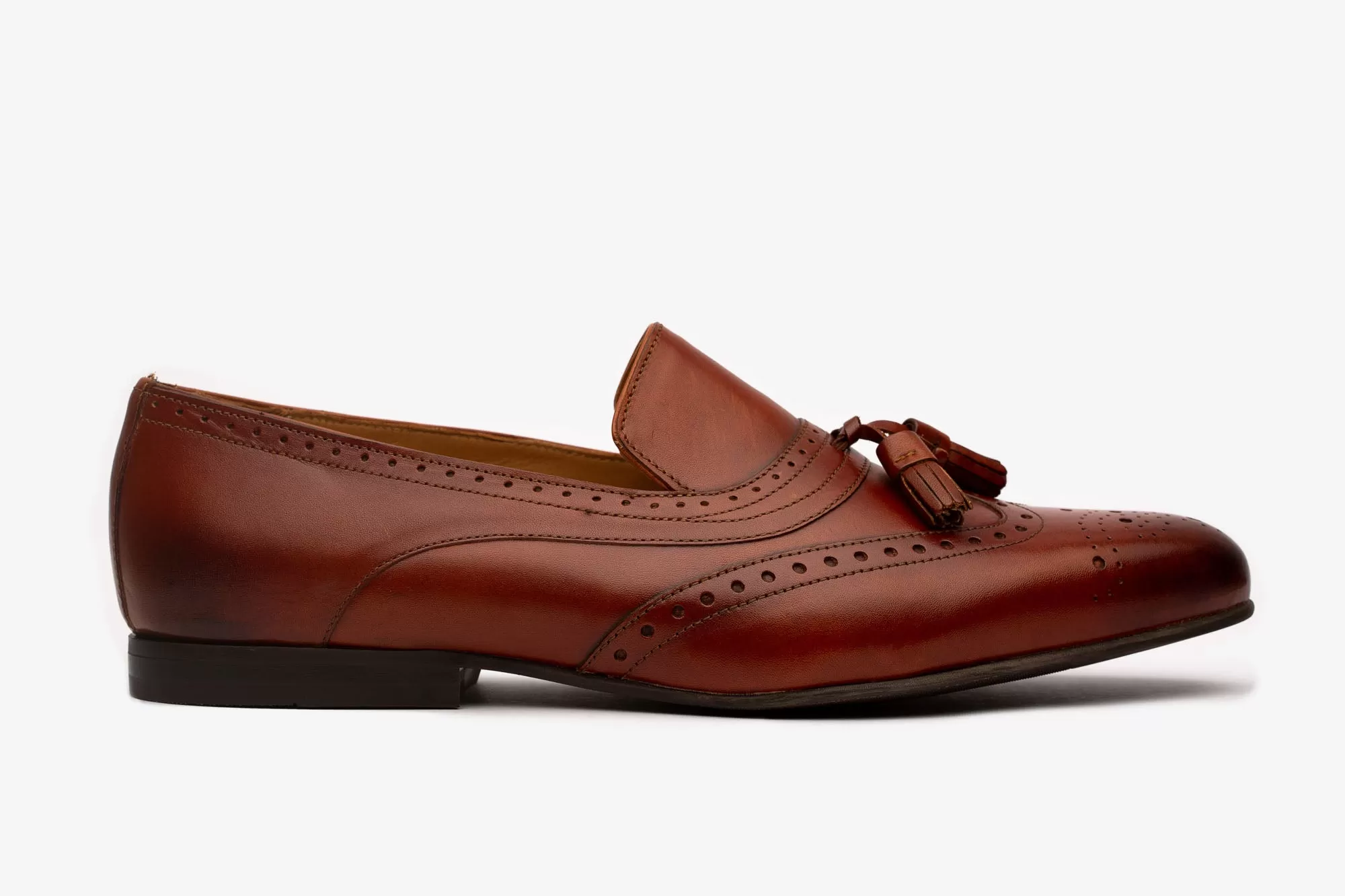 Wing Cap Brogue Tassel Loafer