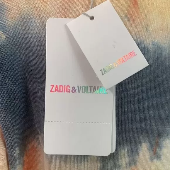 Zadig& Voltaire NWT tie dye raw edge sweater